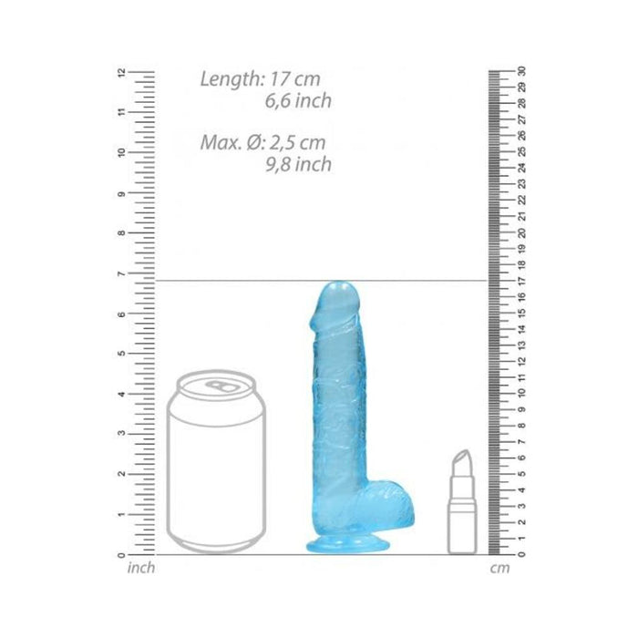 Realrock Crystal Clear Realistic Dildo With Balls 6 In. Blue | SexToy.com