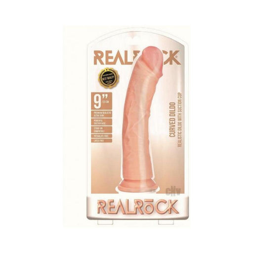 Realrock Curved Realistic Dildo With Suction Cup 9 In. Light | SexToy.com