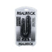 Realrock Double Trouble dual-ended black dildo with suction cup base in clear retail packaging.