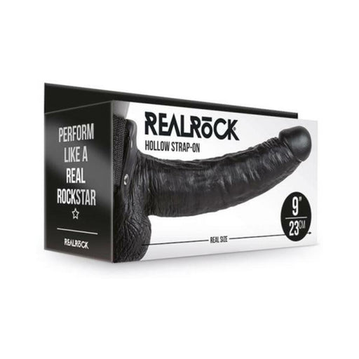 Realrock Hollow Strap-on With Balls 9 In. Chocolate | SexToy.com