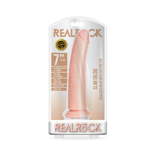 Realrock Slim Realistic Dildo With Suction Cup 7 In. Vanilla | SexToy.com