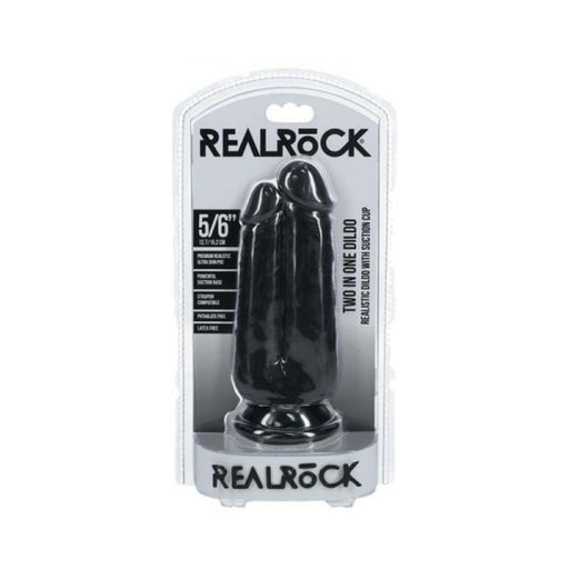 Realrock Two In One 5 In. / 6 In. Dildo Black - SexToy.com