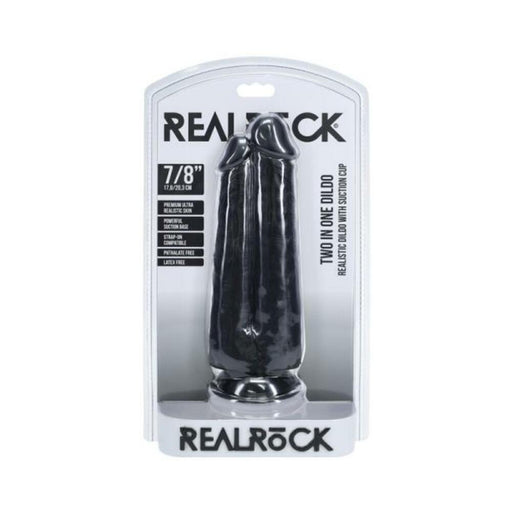 Realrock Two In One 7 In. / 8 In. Dildo Black - SexToy.com