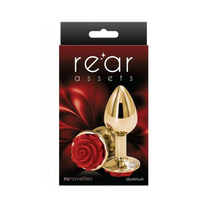 Rear Assets Rose Butt Plug - Small - Red | SexToy.com