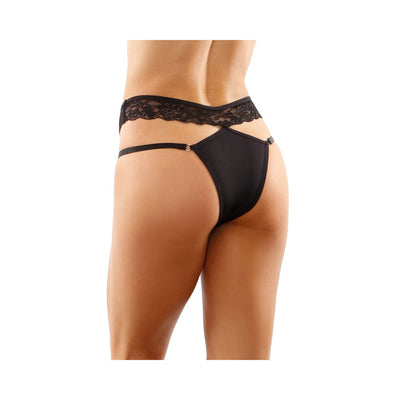 Ren Microfiber Panty With Double-strap Waistband Black S/m - SexToy.com