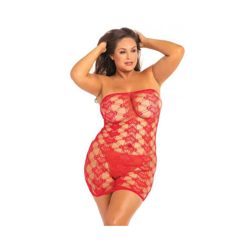 Rene Rofe Queen Of Hearts Tube Dress Red 1X-3X - SexToy.com