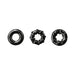 Set of three black Renegade Dyno performance rings in smooth, textured, and ribbed designs on white background.