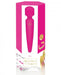 Pink compact Rianne S Bella Mini Body Wand vibrator in elegant packaging with gold and white accents.