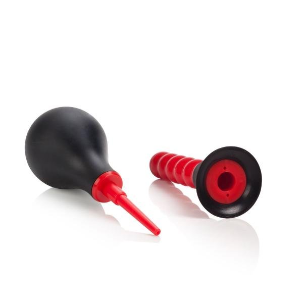 Ribbed Anal Douche Black Red | SexToy.com