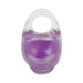 Clear and purple vibrating pleasure ring with a compact design for enhanced intimate experiences.