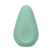 Mint green rechargeable silicone clitoral vibrator with smooth, ergonomic teardrop shape.