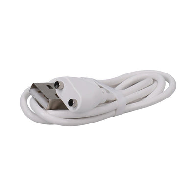 White USB magnetic charging cable for rechargeable personal vibrator accessory