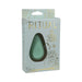 Mint green teardrop-shaped silicone clitoral vibrator in light blue and gold Ritual branded packaging.