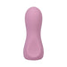 Pink silicone bullet vibrator with smooth, curved design and ergonomic grip.