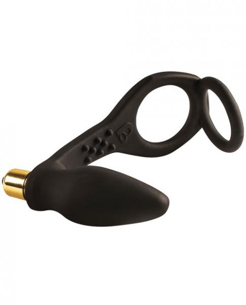 RO-Zen Black C Ring W/Vibrating Prostrate Probe | SexToy.com