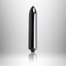 Sleek black rechargeable bullet vibrator with smooth, tapered design and reflective surface for targeted stimulation.