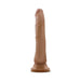 Slender brown dual-density silicone dildo with suction cup base from the Au Naturel Roberto Latin collection.