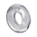 Clear flexible donut-shaped ring with smooth surface designed for comfort and durability.