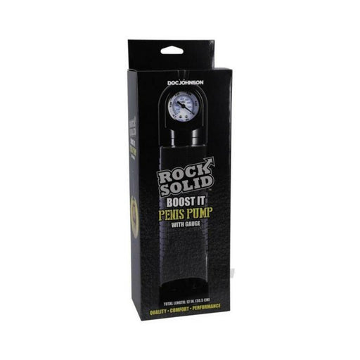 Rock Solid Boost It Penis Pump With Gauge Black/clear | SexToy.com