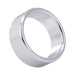 Large silver brushed alloy ring with smooth rounded edges and a polished finish on a white background.
