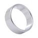 Silver brushed aluminum ring with a wide, smooth band and polished edges, shown on a white background.