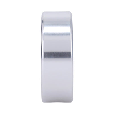 X-large brushed silver aluminum ring with smooth, seamless finish and 0.75-inch width for comfortable support.
