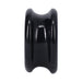 Black convex C-shaped stretchy ring with smooth, glossy finish shown against a white background.