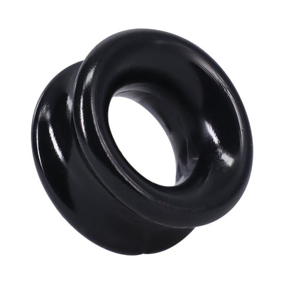 Black convex C-shaped stretchy ring with smooth, glossy finish designed for comfort and performance.