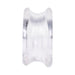 Clear flexible convex C-shaped ring made of soft TPE material for comfort and support.