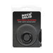Black Rock Solid Convex C Ring in clear clamshell packaging with product benefits and branding on black background.