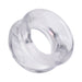 Clear flexible convex C-shaped ring designed for comfort and support, made from non-toxic TPE material.