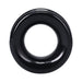 Black convex stretchy ring with smooth surface designed for comfort and performance enhancement.