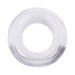 Clear flexible convex ring designed for comfort and performance enhancement in a compact clamshell shape.