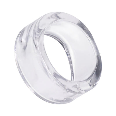 Clear flexible silicone ring designed for comfortable and durable intimate use.