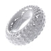 Clear textured stretchy ring with raised ridges and a flexible design for comfort and style.