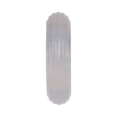 Clear ribbed silicone stretch ring with a textured surface for enhanced comfort and fit.