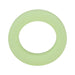 Glow-in-the-dark soft green silicone cylinder-shaped ring with smooth finish and rounded edges.