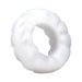 White textured stretchable silicone ring with a soft, rugged surface for comfort and secure fit.