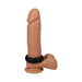 Black silicone small C ring displayed on a realistic flesh-toned model with suction base.