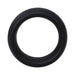 Small black silicone ring with smooth texture and 1.75-inch diameter, designed for comfort and durability.