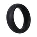 Small black silicone ring with smooth finish, designed for comfort and durability.
