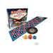 Romance Roulette game set with roulette wheel, colorful chips, numbered betting mat, and box featuring a couple illustration.