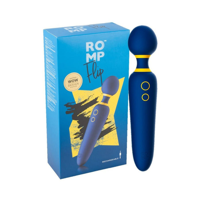 ROMP Flip Silicone Wand Vibrator Blue | SexToy.com