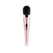 Rosy Gold Nouveau Wand Massager with flexible black silicone head and sleek metallic rose gold handle.