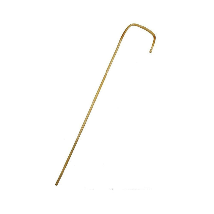 Natural bamboo cane with a curved handle, measuring 29 inches, designed for precision and control.