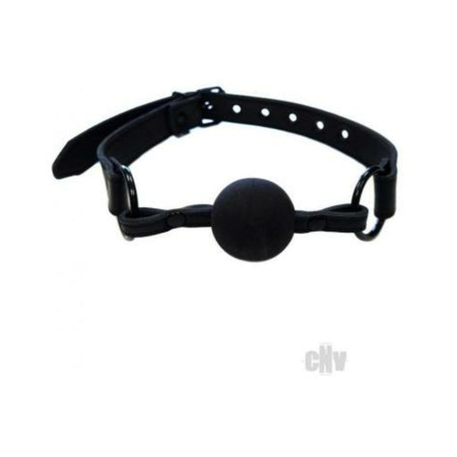 Rouge Leather Ball Gag Black With Black Accessories | SexToy.com