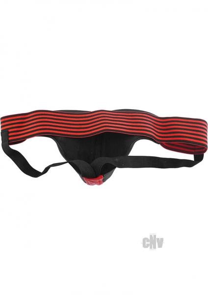 Rouge Leather Jockstrap Stripes Red Black | SexToy.com