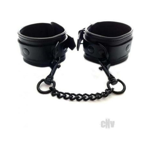 Rouge Leather Wrist Cuffs Black With Black Accessories | SexToy.com