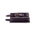 Black padded leather wrist cuffs with adjustable buckle straps and detachable silver chain connectors.