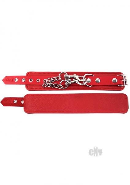 Rouge Plain Leather Wrist Cuffs | SexToy.com